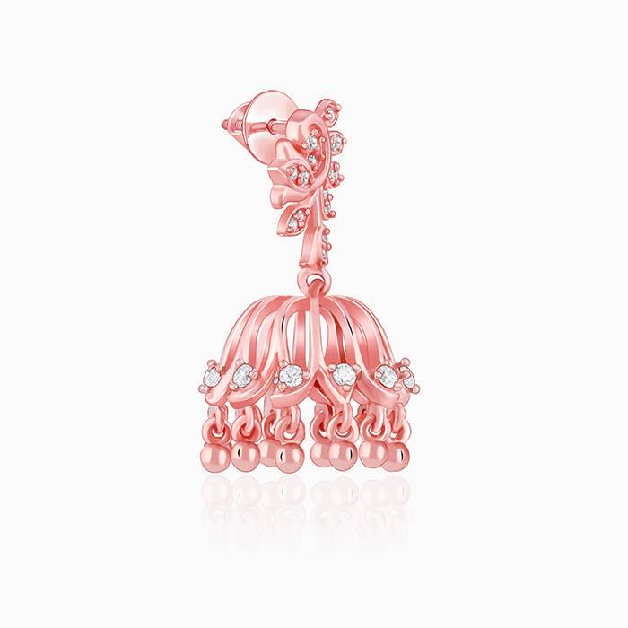 Giva 925 Silver Rose Gold Sundar Mor Jhumki| Drops To Gift Women & Girls | With Certificat : ER02791