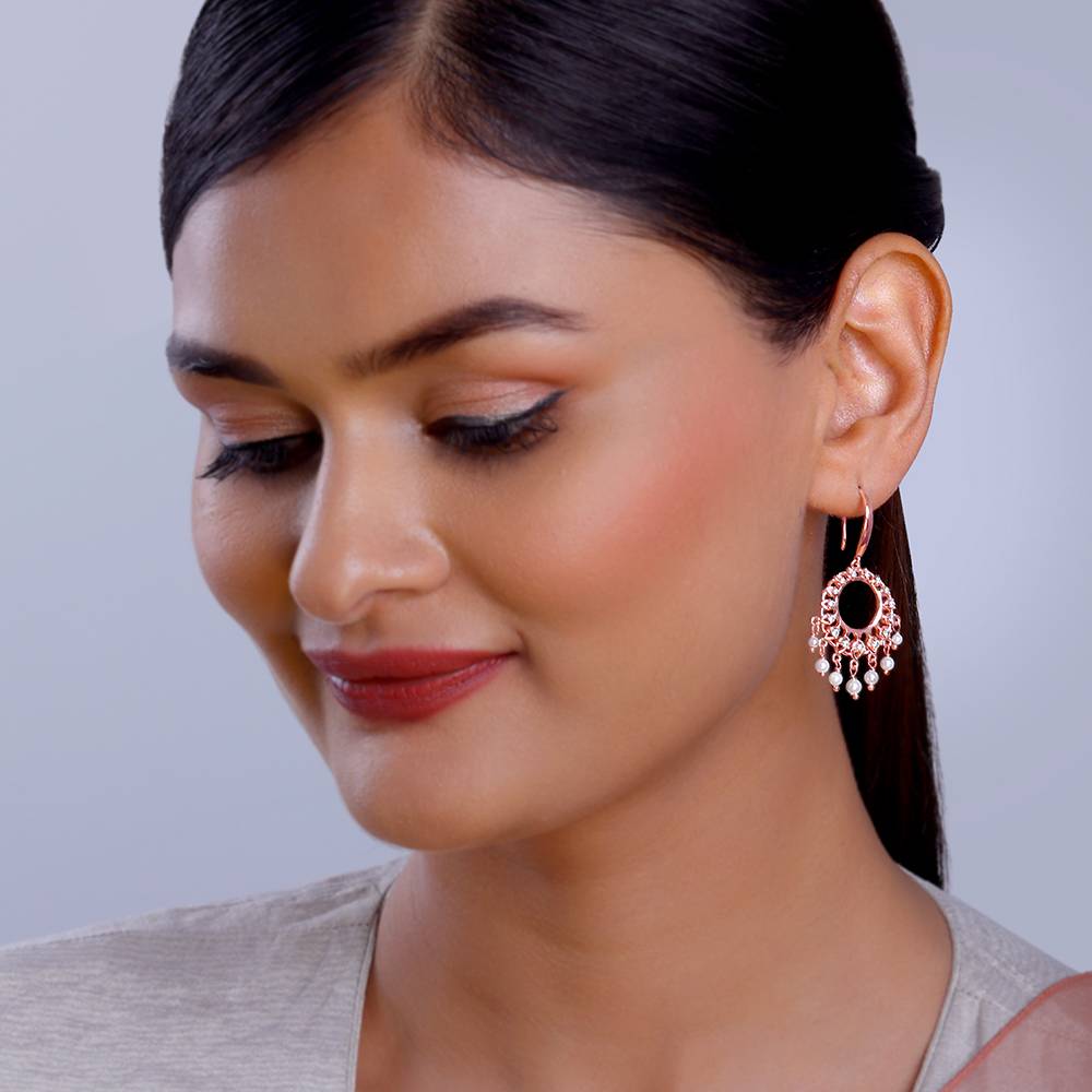 Giva 925 Silver Rose Gold Mohini Earrings : ER02792