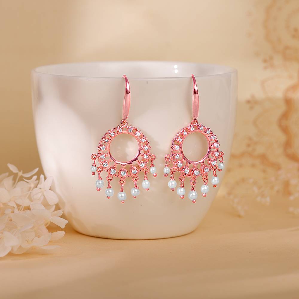 Giva 925 Silver Rose Gold Mohini Earrings : ER02792