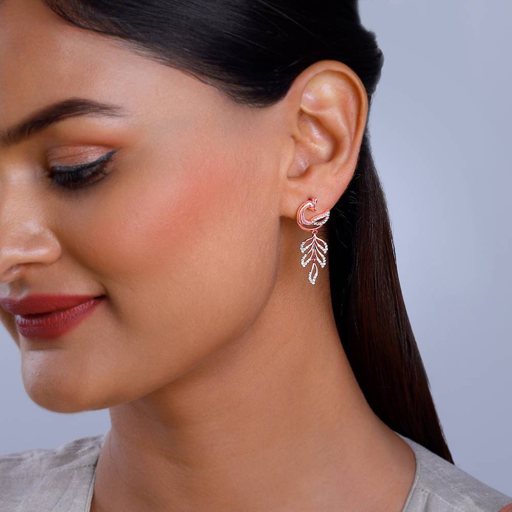 Giva 925 Silver Rose Gold Mor Earrings : ER02793