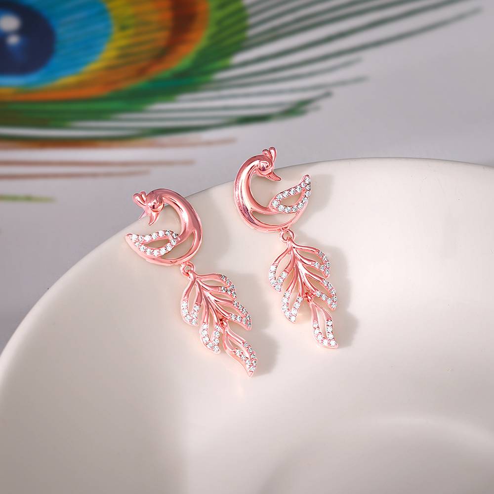 Giva 925 Silver Rose Gold Mor Earrings : ER02793