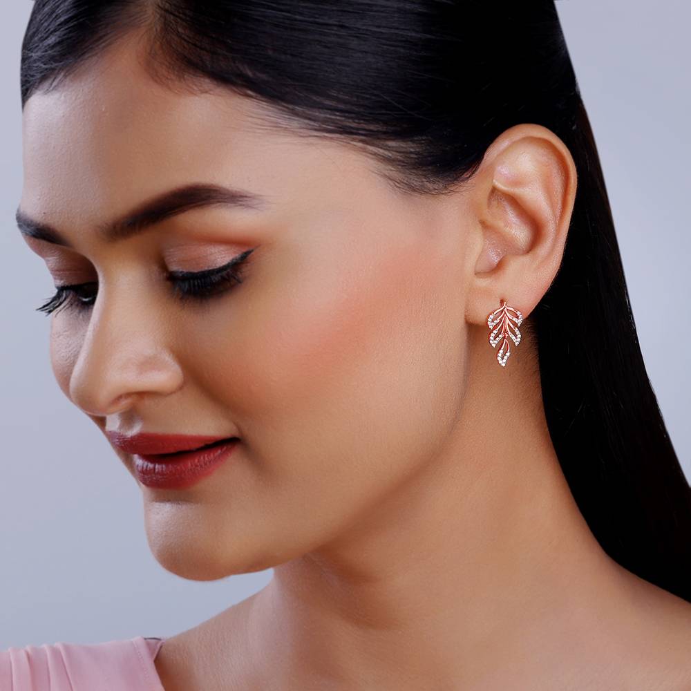 Giva 925 Silver Rose Gold Komal Pankh Earrings : ER02794