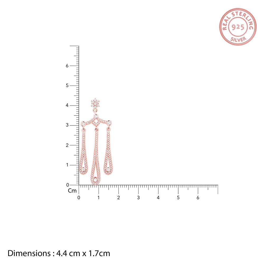 Giva 925 Silver Rose Gold Gleaming Spark Earrings : ER02803