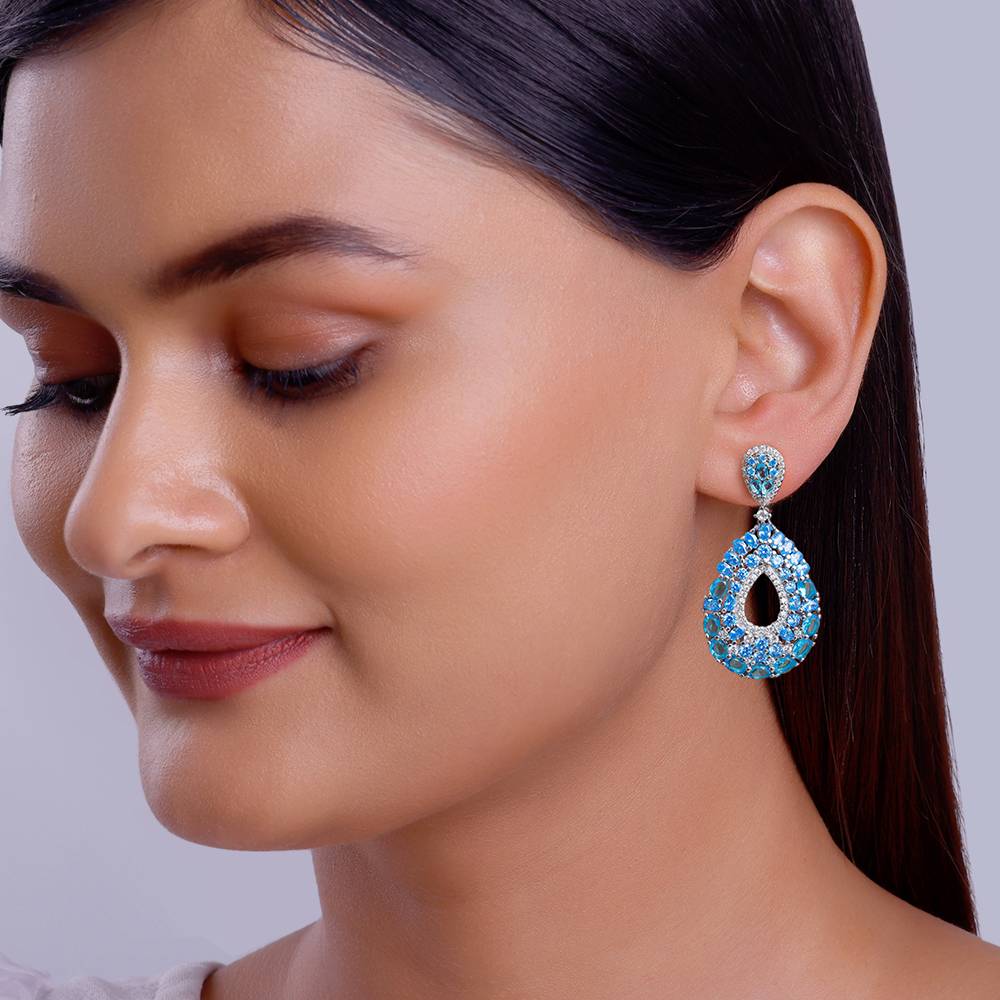 Giva 925 Silver Blue Pear Earrings : ER02806
