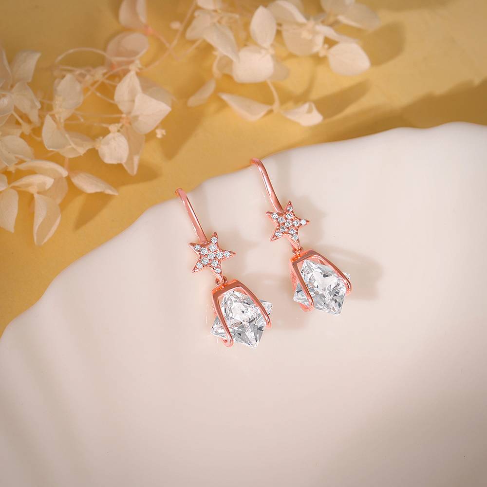 Giva 925 Silver Rose Gold Starstruck Earrings : ER02807