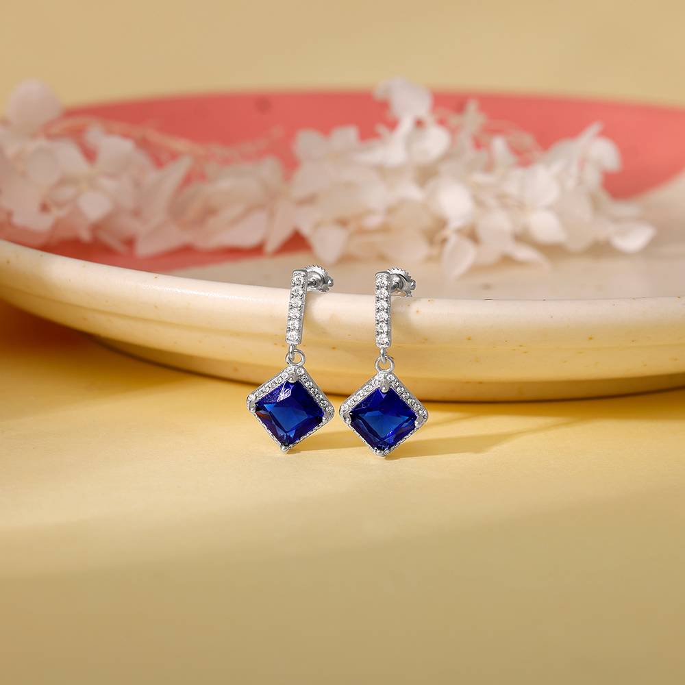 925 Silver Adorable Blue Earrings| Drops To Gift Women & Girls : ER02810