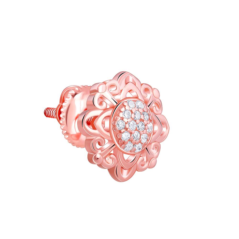 Rose Gold Bergenia Filigree Earrings : ER02822