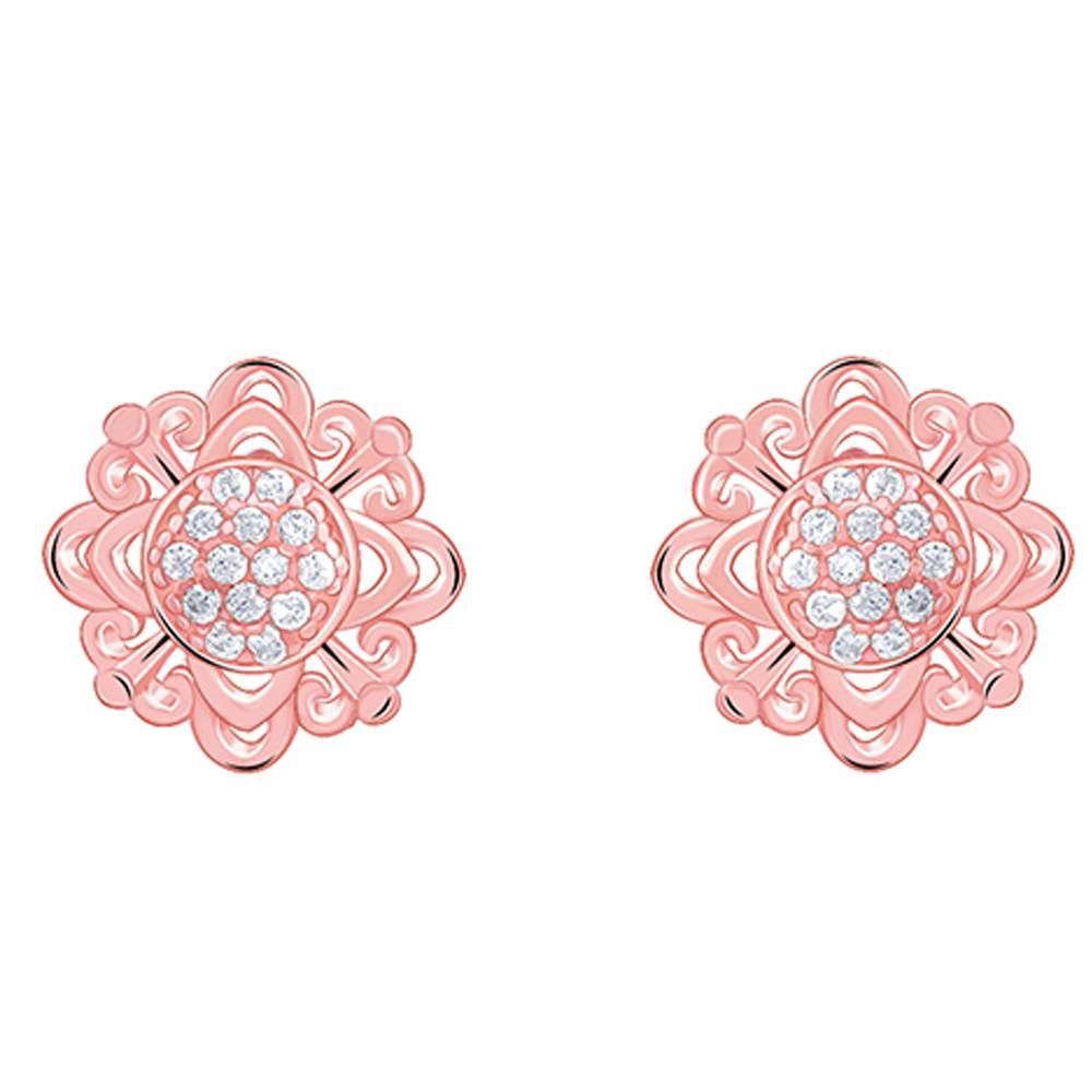 Rose Gold Bergenia Filigree Earrings : ER02822