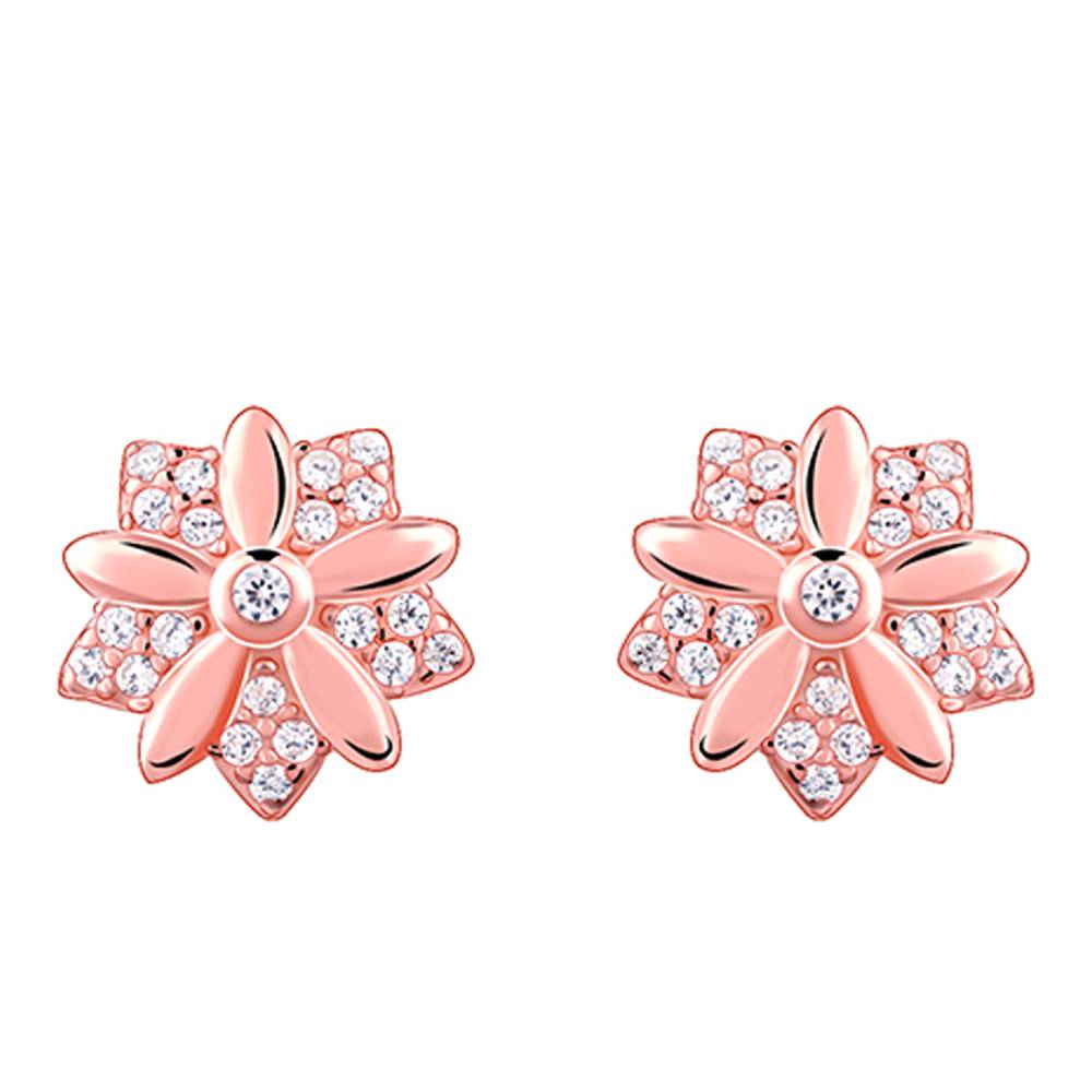 Giva 925 Silver Rose Gold Cutest Flower Earrings| Drops To Gift Women & Girls | With Certificate Of Authenticity And : ER02825