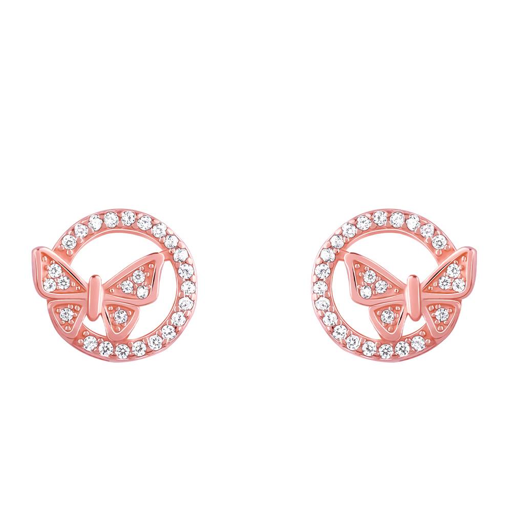 Giva 925 Silver Rose Gold Cheerful Butterfly Earrings| Drops To Gift Women & Girls | With Certificate Of Authenticit : ER02827
