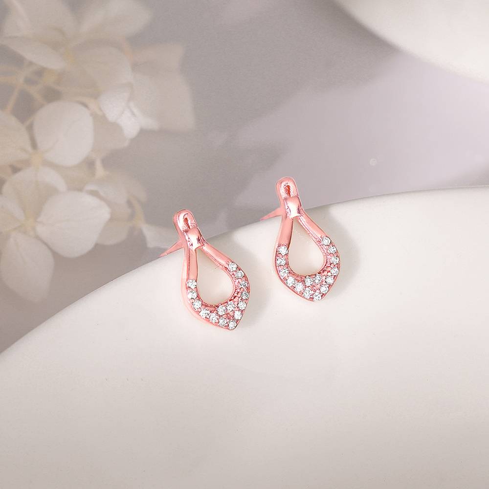 Giva 925 Silver Rose Gold Stylish Drop Earrings| Drops To Gift Women & Girls | With Certificate Of Authenticity And  : ER02828
