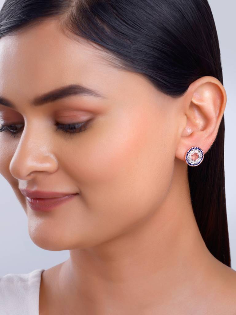 Giva 925 Silver Rose Gold Glittering Joy Earrings : ER02831