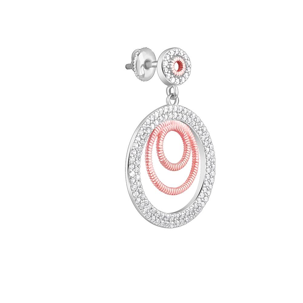 Giva 925 Silver Dual Tone Luna Halo Earrings : ER02832