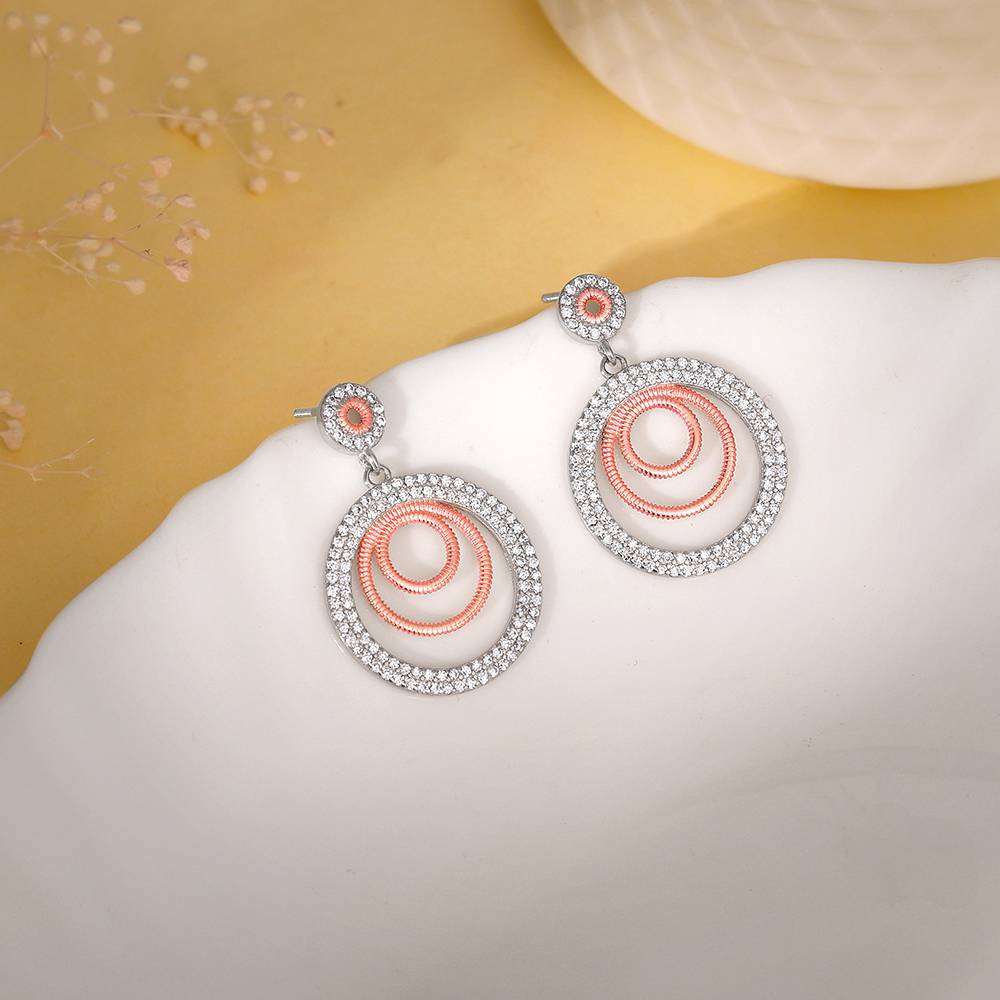 Giva 925 Silver Dual Tone Luna Halo Earrings : ER02832