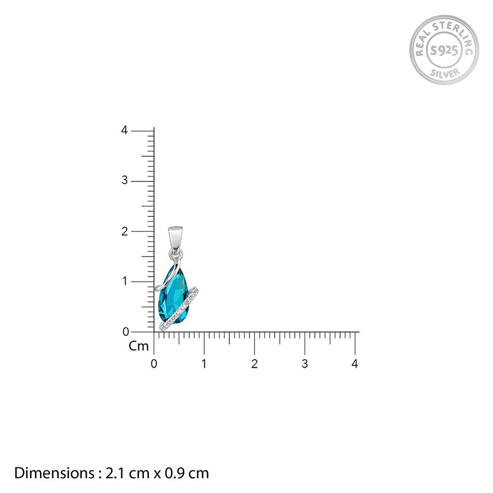 925 Silver Blue Night Set : ER02835PD02541