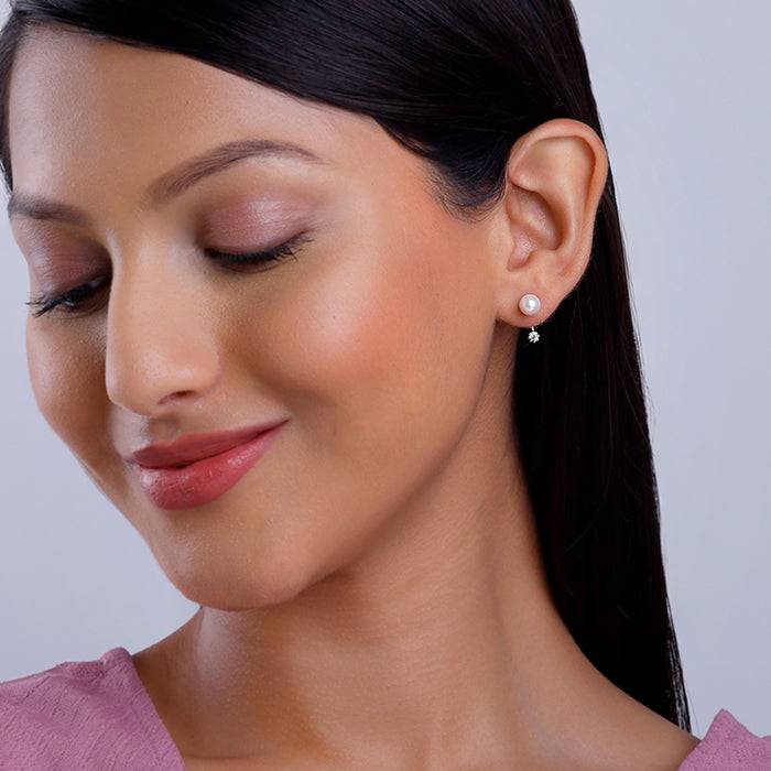 Giva 925 Silver Fall Pearl Earrings| Drops To Gift Women & Girls | With Certificate Of Authenticity  : ER02838