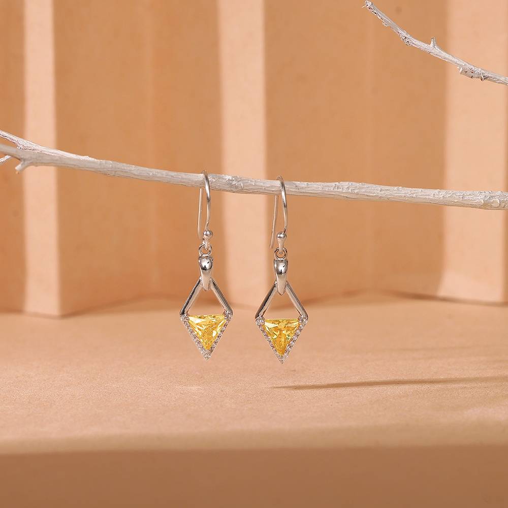 Giva 925 Silver Yellow Prism Earrings| Studs To Gift Women & Girls : ER02843