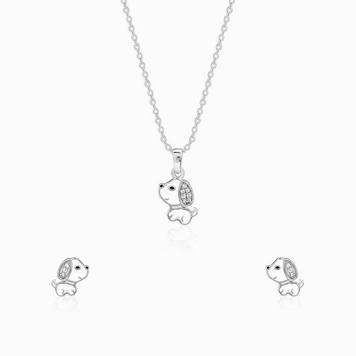 Giva 925 Silver Cute Puppy Kid'S Set| Gifts For Women And Girls | With Certificate Of Authenticity And 925 St : ER02846PD02562