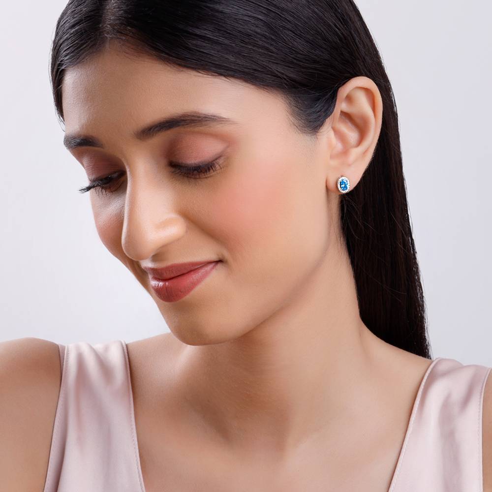 925 Silver Blue Dreams Studs : ER02863