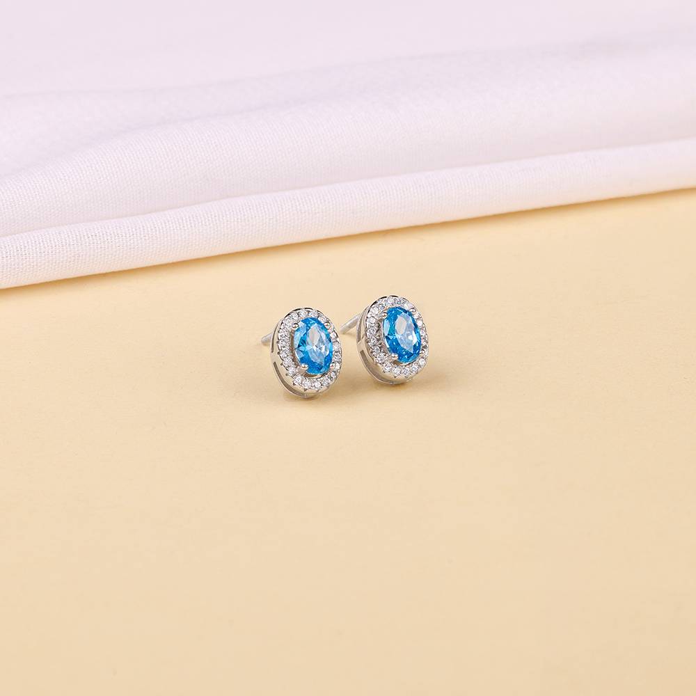 925 Silver Blue Dreams Studs : ER02863
