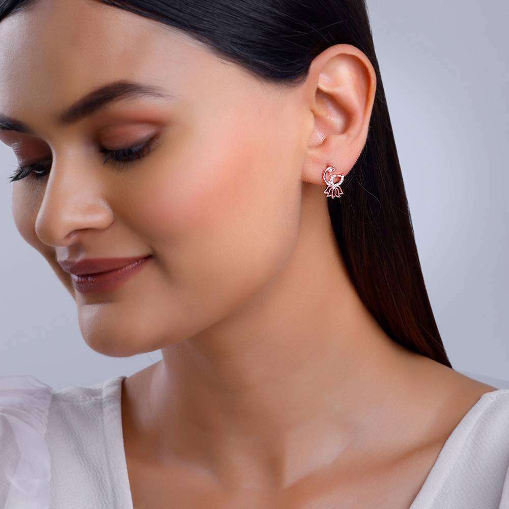 Giva 925 Silver Rose Gold Elegant Peacock Earrings| Drops To Gift Women & Girls | With Certificate Of Authenticity A : ER02864