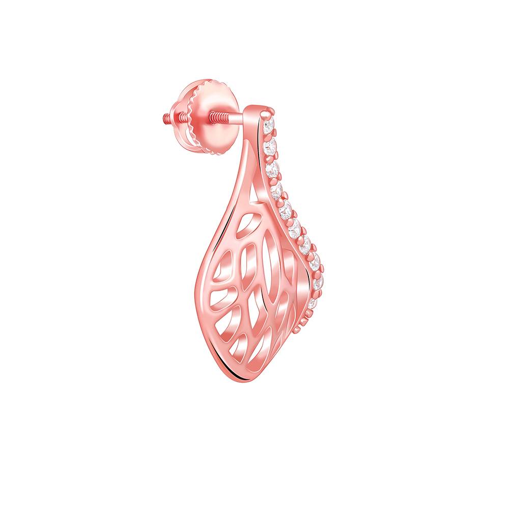 Rose Gold Elegant Filigree Earrings : ER02868