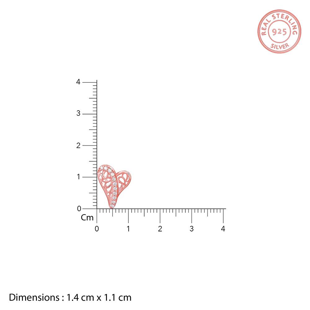 Rose Gold Heart Filigree Earrings : ER02870