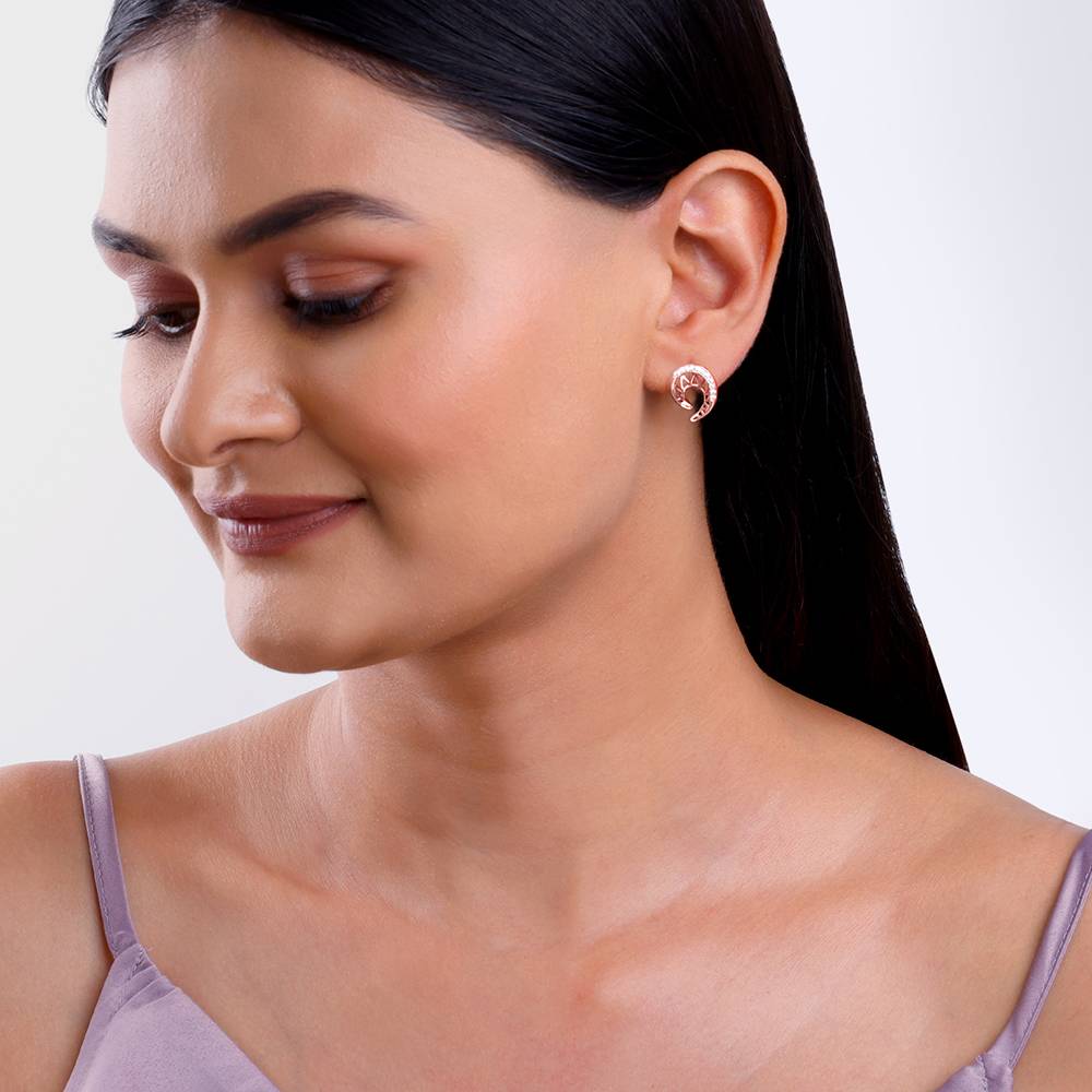 Rose Gold Dreamy Curve Earrings : ER02871