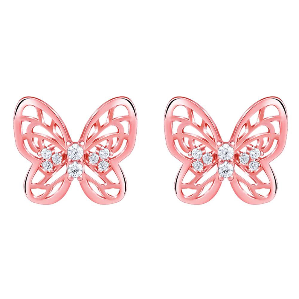 Rose Gold Butterfly Filigree Earrings : ER02873