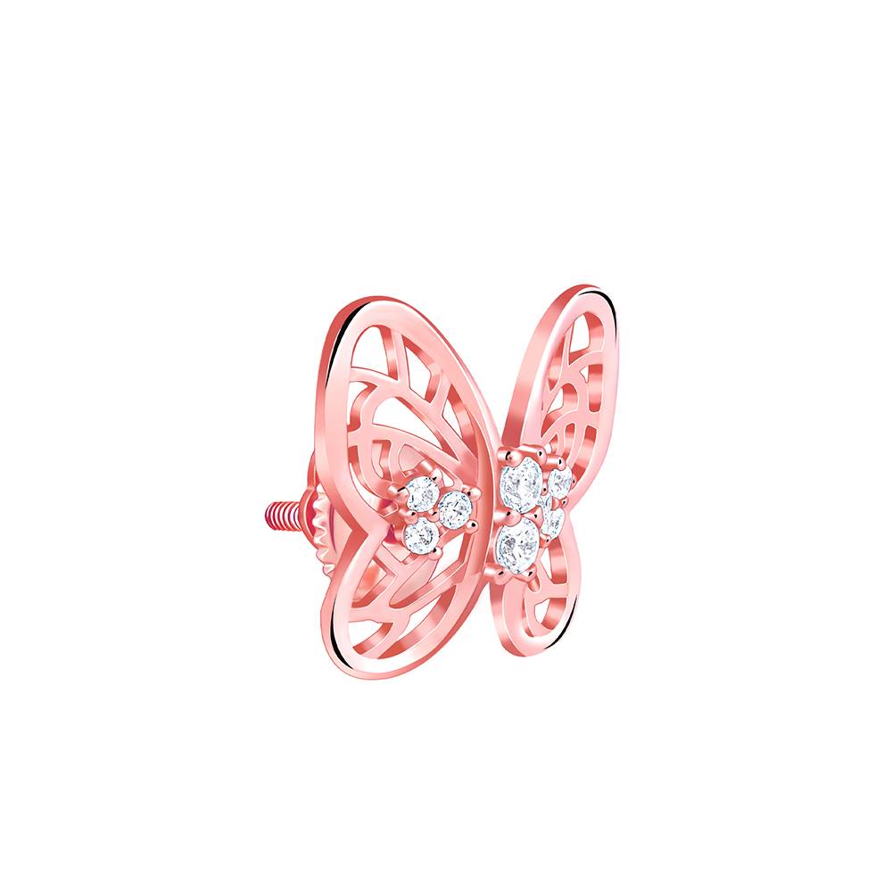 Rose Gold Butterfly Filigree Earrings : ER02873