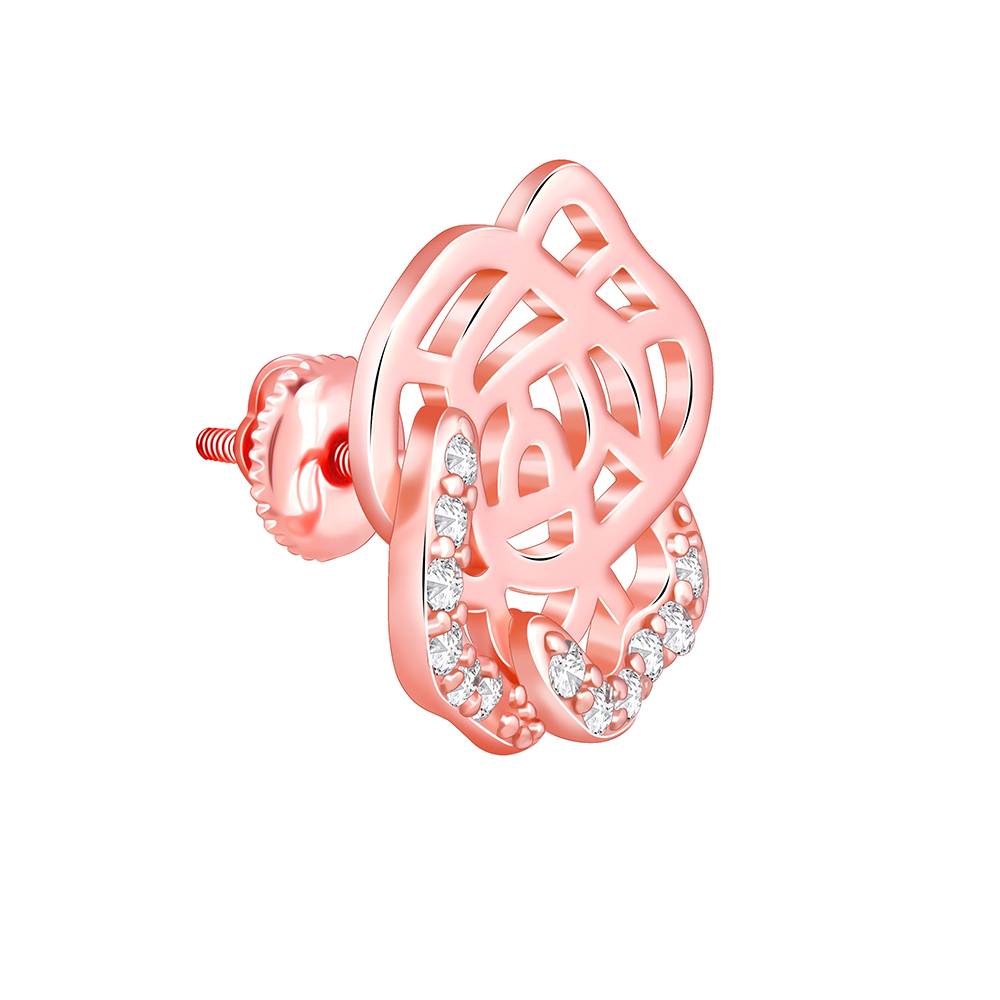 Rose Gold Rosette Filigree Earrings : ER02874