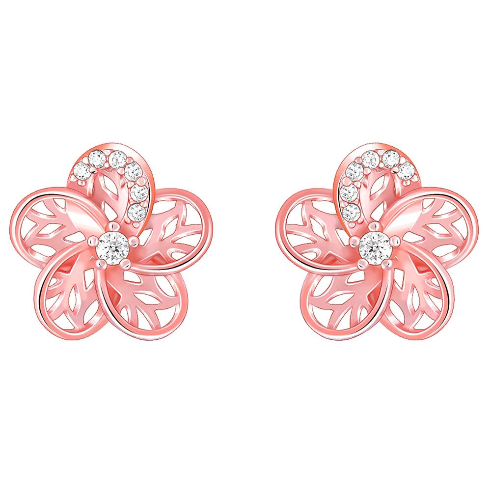 Rose Gold Periwinkle Filigree Earrings : ER02876