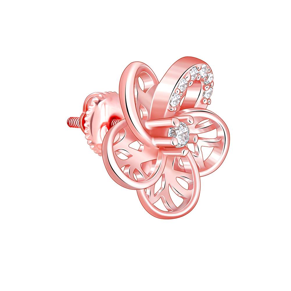 Rose Gold Periwinkle Filigree Earrings : ER02876