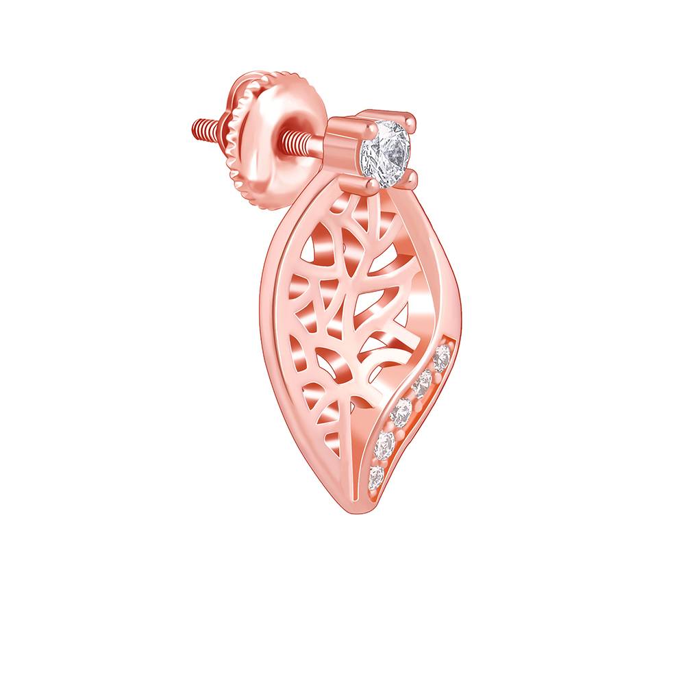 Rose Gold Leafy Filigree Earrings : ER02877