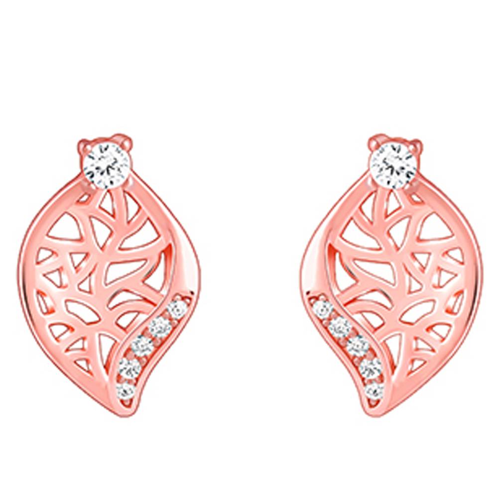 Rose Gold Leafy Filigree Earrings : ER02877