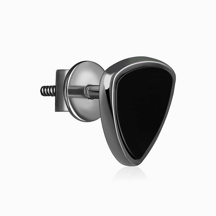 Giva 925 Silver Black Rhodium Authentically Kind Studs For Him| Drops To Gift Women & Girls | With C : ER02893