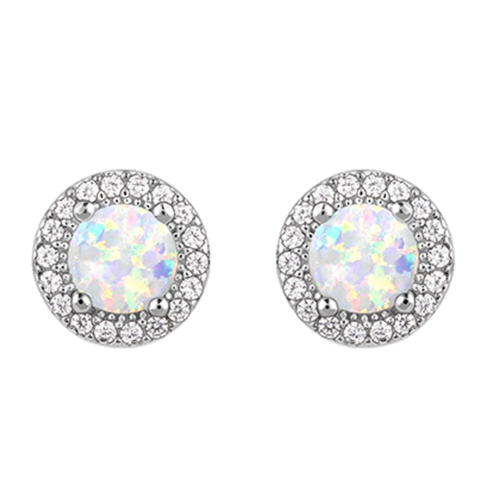 925 Silver Opal Moon Earrings : ER02901