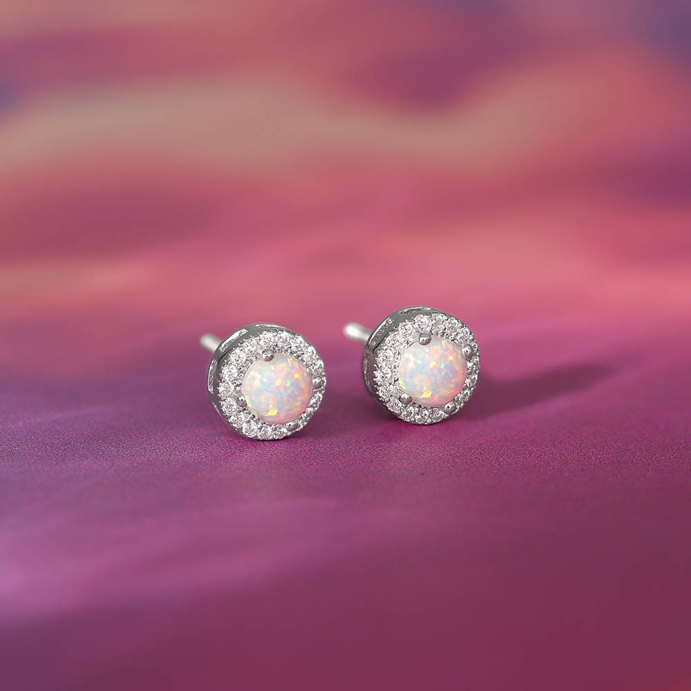 925 Silver Opal Moon Earrings : ER02901