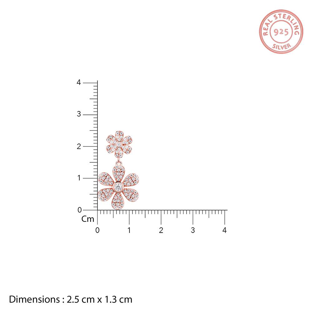 Giva 925 Silver Rose Gold Stunning Flower Earrings : ER02914
