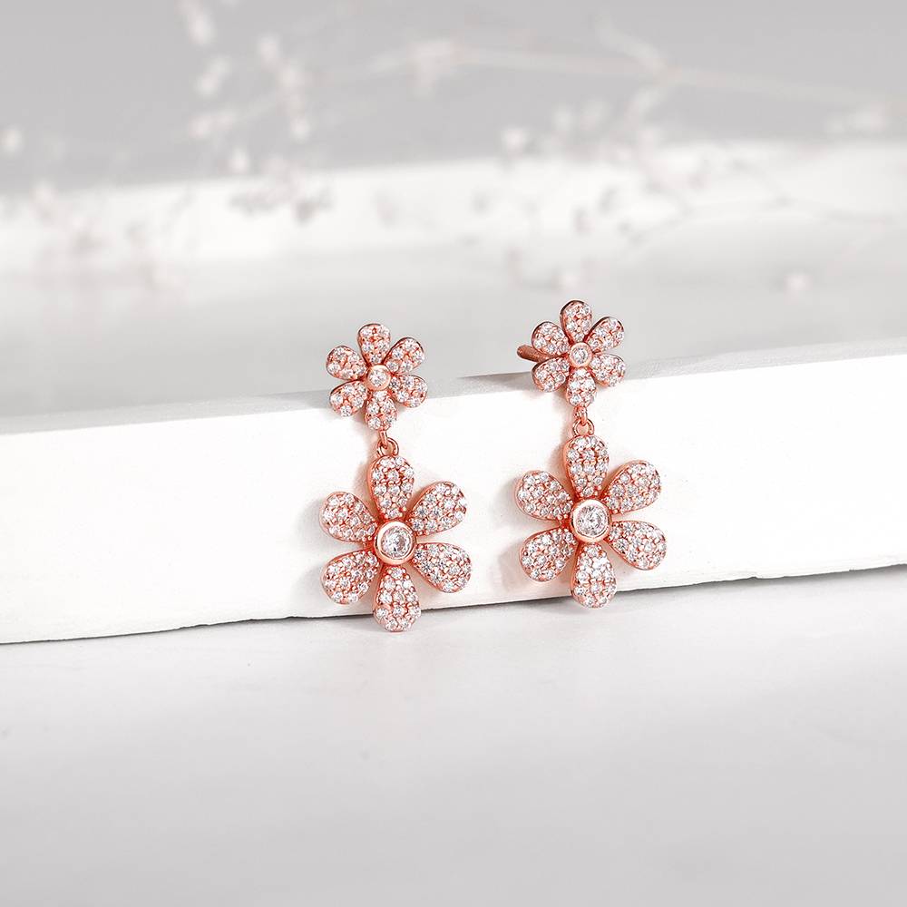 Giva 925 Silver Rose Gold Stunning Flower Earrings Giva 925