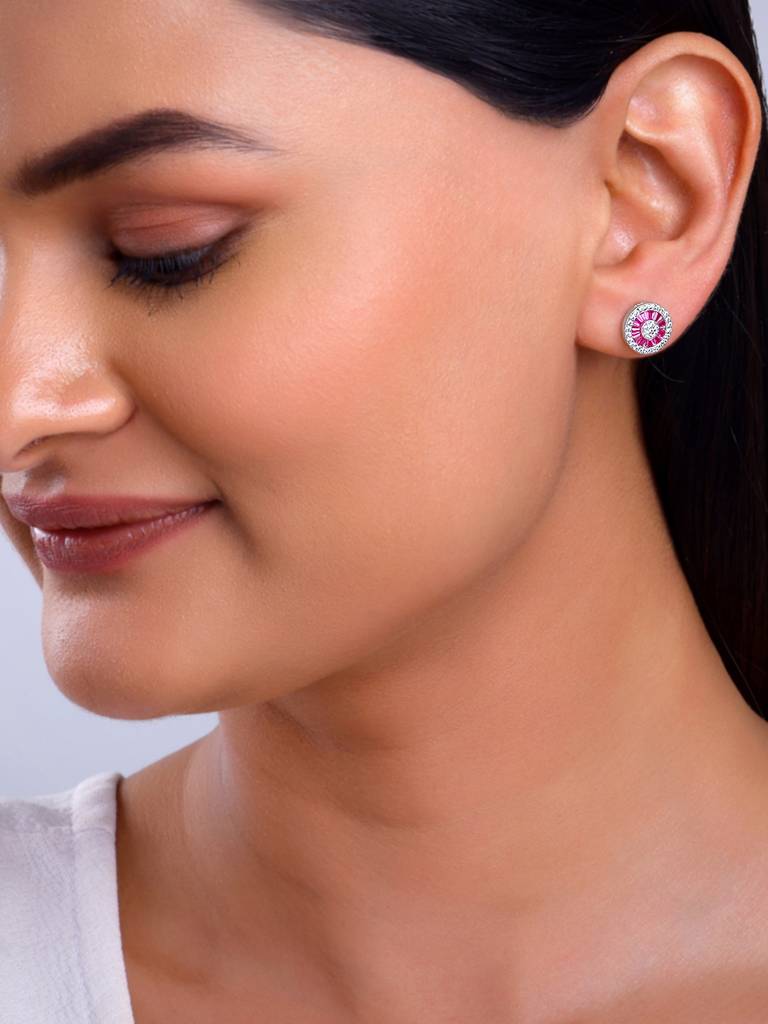 Giva 925 Silver Pink Wheel Earrings : ER02920