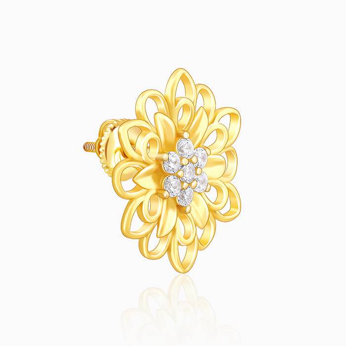 Giva 925 Silver Golden Blooming Flower Set Of Four| Gifts For Women And Girls | With Certi : ER0292PD02283R01608BR0921