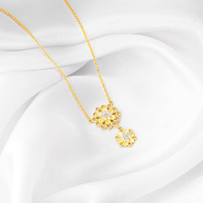 Giva 925 Silver Golden Blooming Flower Set Of Four| Gifts For Women And Girls | With Certi : ER0292PD02283R01608BR0921