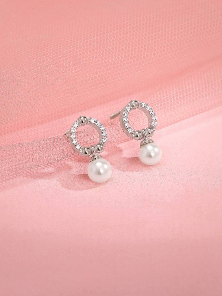 Giva 925 Silver Vibing Pearl Earrings : ER02930