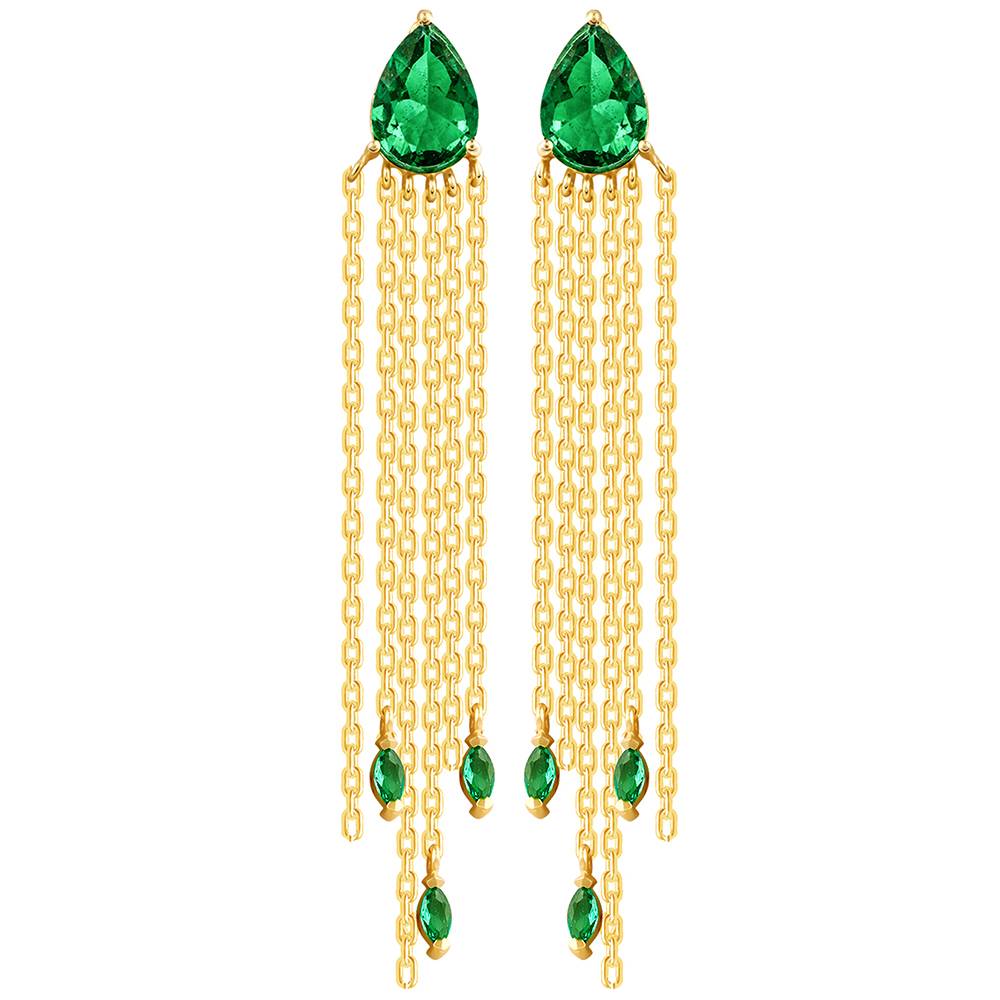 925 Silver Golden Verdant Onyx Danglers| Drops To Gift Women & Girls : ER02936