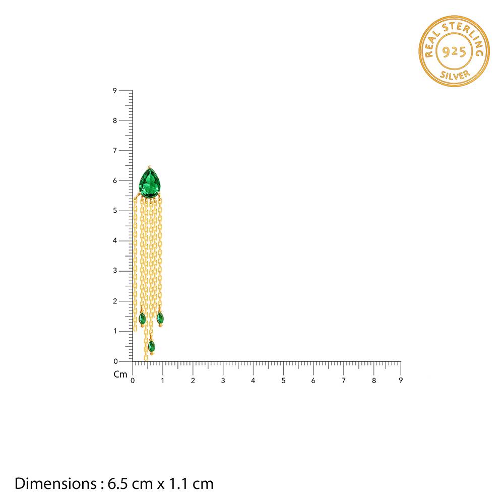 925 Silver Golden Verdant Onyx Danglers| Drops To Gift Women & Girls : ER02936