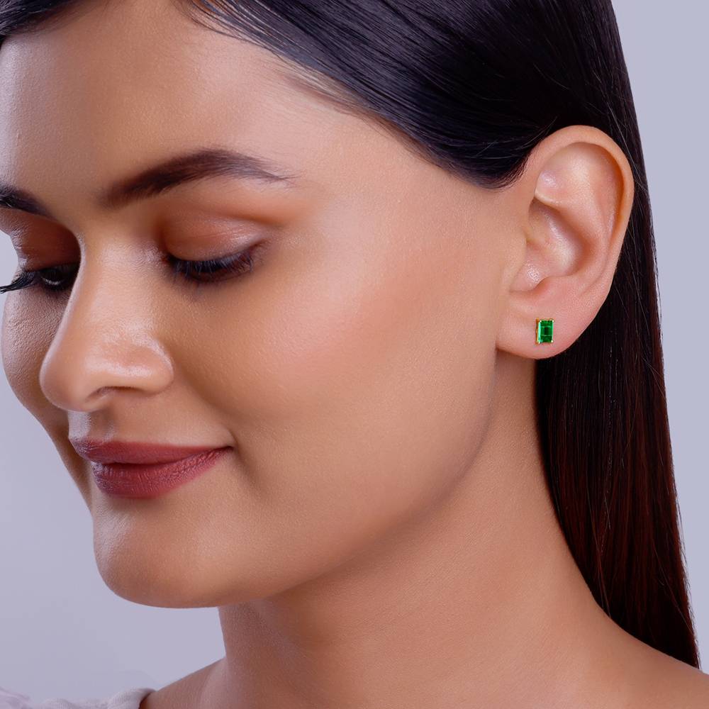 925 Silver Golden Emerald Siren Earrings| Drops To Gift Women & Girls : ER02937