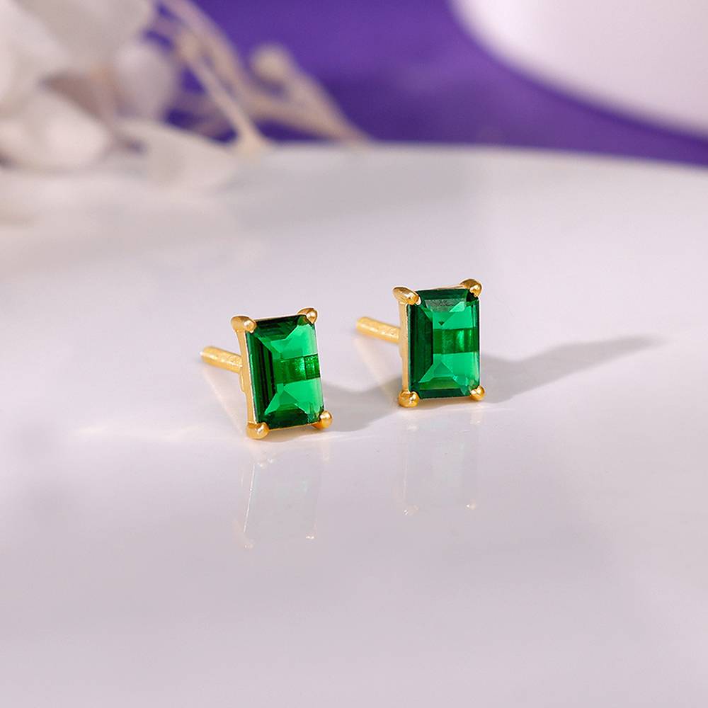 925 Silver Golden Emerald Siren Earrings| Drops To Gift Women & Girls : ER02937