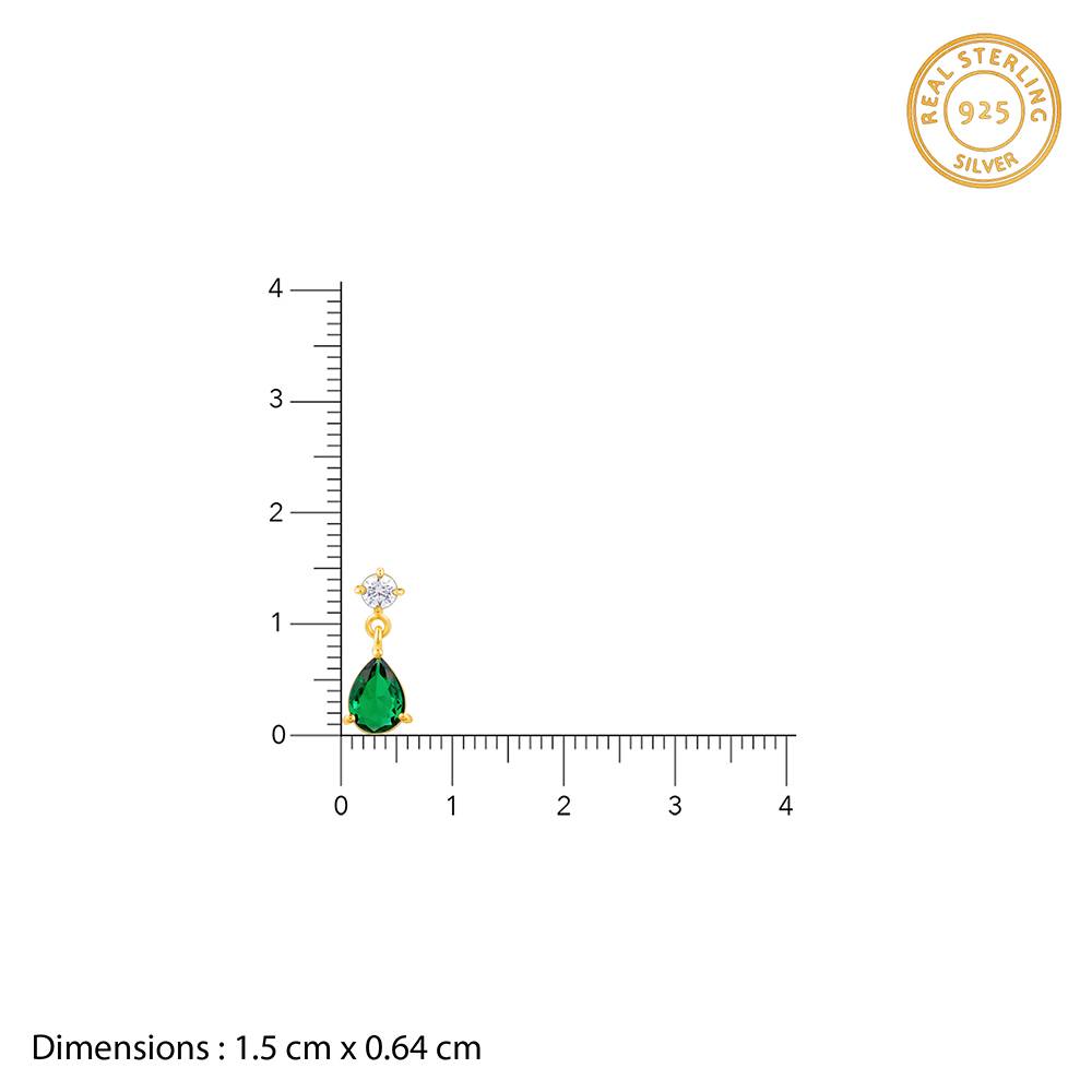 925 Silver Golden Green Enigma Earrings| Drops To Gift Women & Girls : ER02938