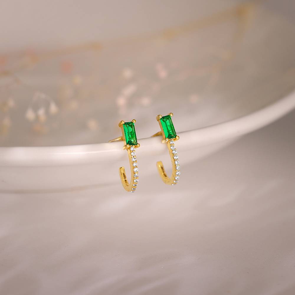 925 Silver Golden Joyous J-Studs| Drops To Gift Women & Girls : ER02939